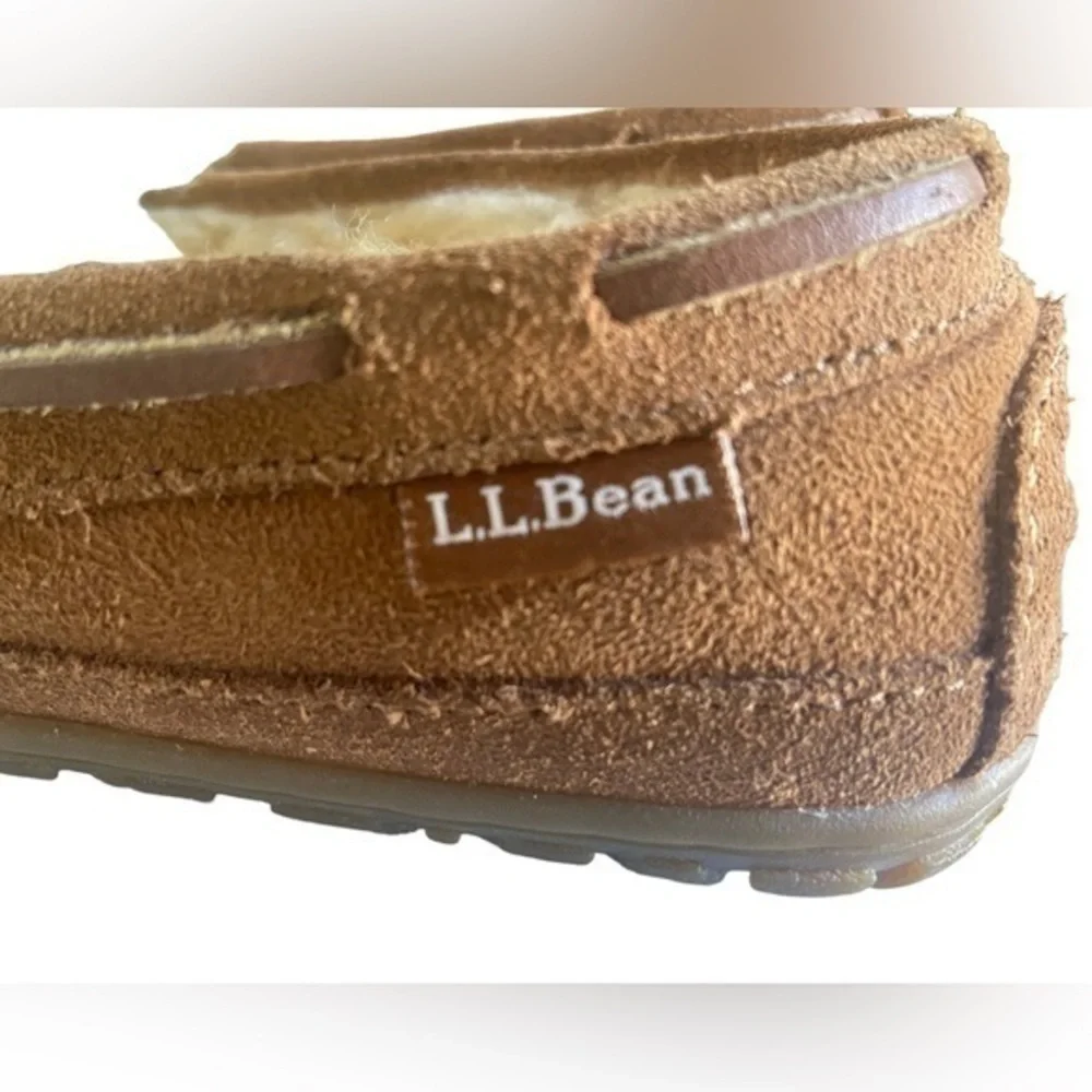 L.L. BEAN WICKED GOOD MOCCASIN SLIPPERS BROWN SIZE 2.5-3‎